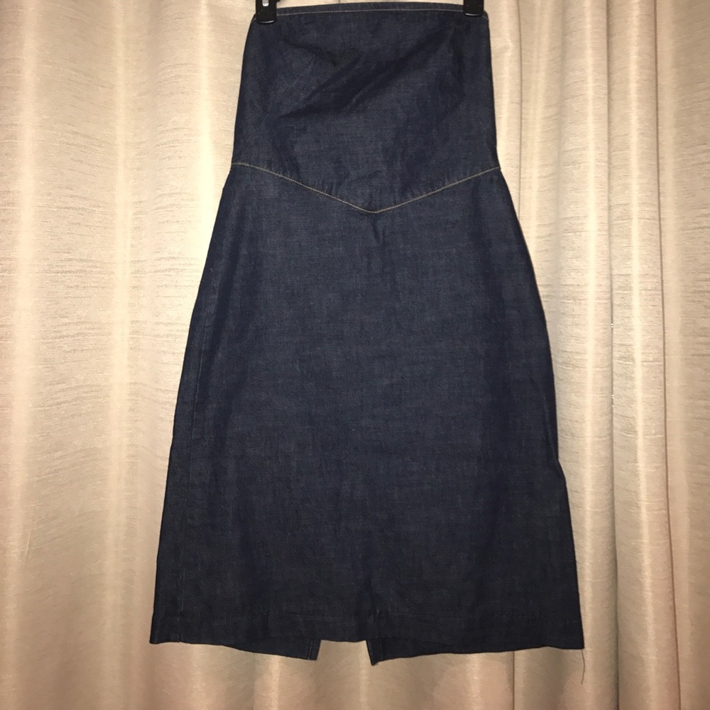 NEW Esprit Cute Dark Denim strapless Dress Y2K